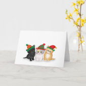 Kerstkatten kaart (Gele Bloem)