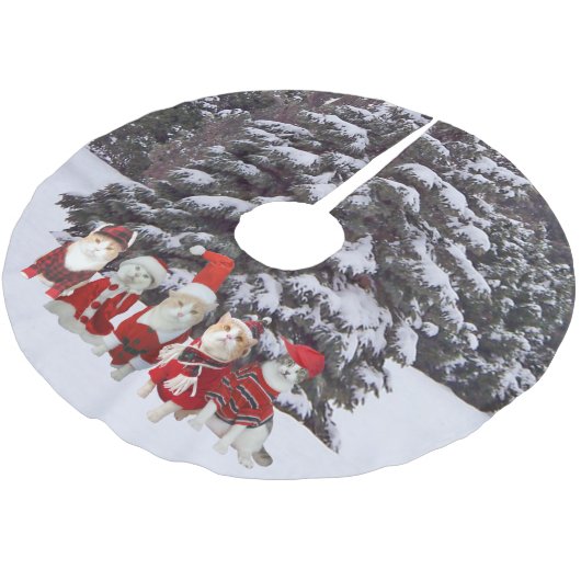 Kerstkatten/Katten Kerstboom Rok (Gekanteld)