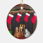 kerstkatten keramisch ornament (Links)
