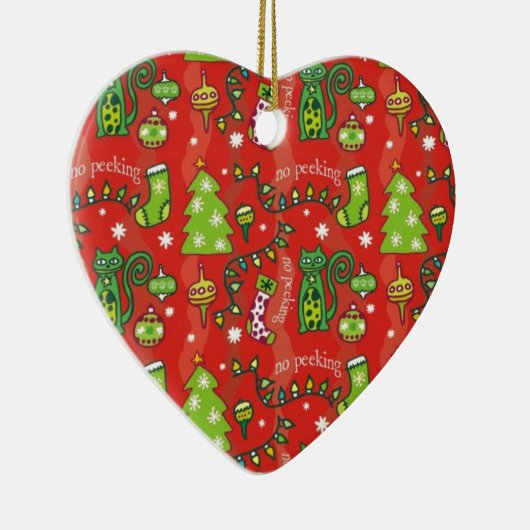 kerstkatten keramisch ornament (Rechts)