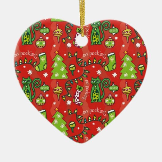 kerstkatten keramisch ornament (Voorkant)