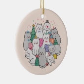 kerstkatten keramisch ornament (Rechts)