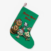 kerstkatten kleine kerstsok (Voorkant (Hangend))