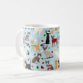 Kerstkatten Koffiekoffie Mok (Voorkant links)