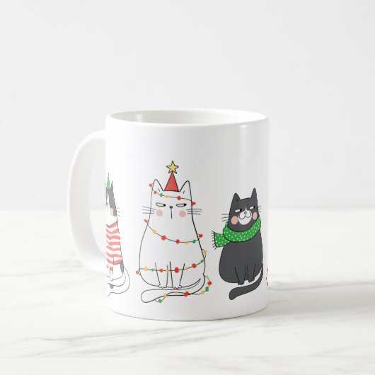 kerstkatten koffiemok (Voorkant links)