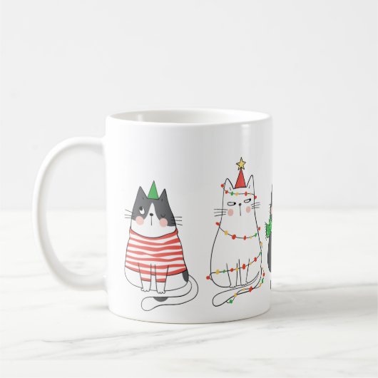 kerstkatten koffiemok (Links)