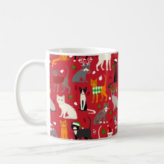 kerstkatten koffiemok (Links)
