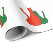 Kerstkatten Kutten Katten Rood Groen Cadeaupapier (Rol Hoek)