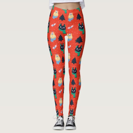 kerstKatten Leggings (Voorkant)