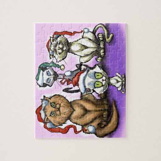 Kerstkatten Legpuzzel (Verticaal)
