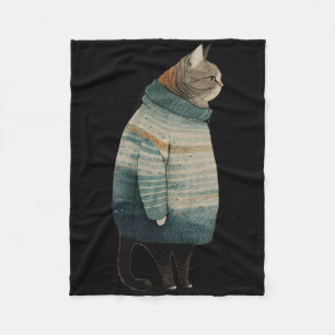 Kerstkatten Leuke Kitten Huisdier Vette Grijze Kat Fleece Deken