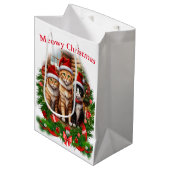 kerstkatten medium cadeauzakje (Voorkant Gekanteld)