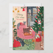 Kerstkatten Merry Cat-mess katten  Feestdagenkaart (Voorkant)