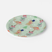 kerstkatten met feestelijke Petten Papieren Bordje (Gekanteld)