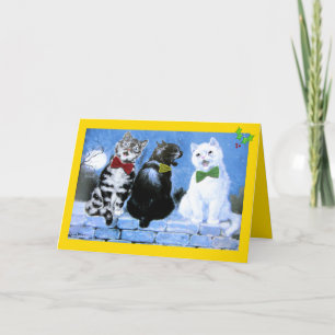 kerstkatten met kerstcadeau feestdagen kaart