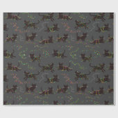 kerstkatten met kerstlampjes cadeaupapier (Vlak)
