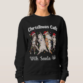 Kerstkatten met Kerstmannen hoeden Mooie Grappige  Trui