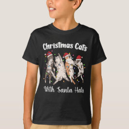 Kerstkatten met kerstmannenmutsen Mooie Grappige V T-shirt