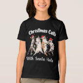 Kerstkatten met kerstmannenmutsen Schattig Grappig Tri-Blend Shirt (Voorkant)