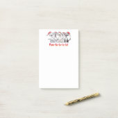 Kerstkatten met kerstmutsen die zingen post-it® notes (Op bureau)