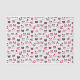 Kerstkatten met kerstmutsen tissuepapier