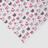 Kerstkatten met kerstmutsen tissuepapier (Detail)