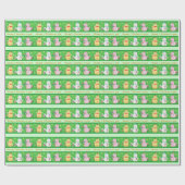 Kerstkatten met rolkoffers cadeaupapier (Vlak)