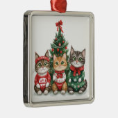 kerstkatten metalen ornament (Rechts)