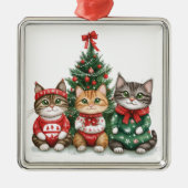kerstkatten metalen ornament (Voorkant)