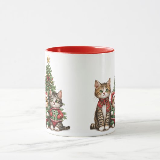 kerstkatten mok (Midden)