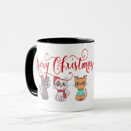Kerstkatten Mok (Voorkant links)