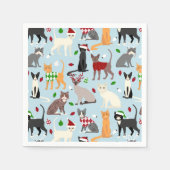 Kerstkatten Napkins Servet (Voorkant)