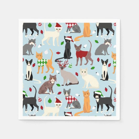 Kerstkatten Napkins Servet (Voorkant)