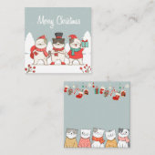 kerstkatten notitiekaartje (Voorkant / Achterkant)