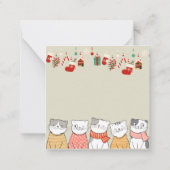 Kerstkatten Notitiekaartje (Achterkant)