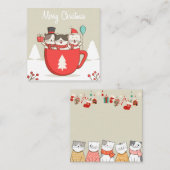 Kerstkatten Notitiekaartje (Voorkant / Achterkant)