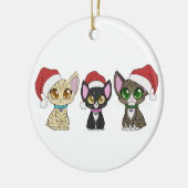 Kerstkatten Ornament! Keramisch Ornament (Links)