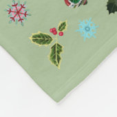 Kerstkatten & ornamenten fleece deken (Hoek)