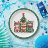 kerstkatten papieren bordje (Feest)