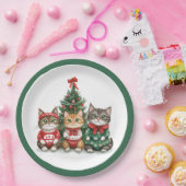 kerstkatten papieren bordje (Feest)