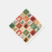 Kerstkatten Patchwork Doek Servet (Hoek)