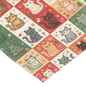 Kerstkatten Patchwork Vakantiedecoratie Korte Tafelloper (Hoek)