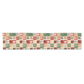 Kerstkatten Patchwork Vakantiedecoratie Korte Tafelloper (Horizontaal)