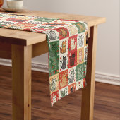 Kerstkatten Patchwork Vakantiedecoratie Korte Tafelloper (Voorbeeld)