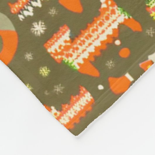 Kerstkatten Patroonkleuren Fleece Deken (Hoek)