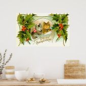 kerstkatten poster (Keuken)
