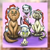 Kerstkatten Raamsticker (Vel 2)