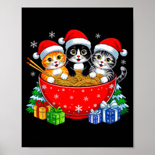 Kerstkatten Ramen Kitten Anime Kerstmis Voor Manne Poster