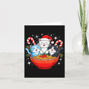 Kerstkatten Ramen Kitten Anime Mannen Vrouwen Kind Kaart