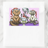 kerstkatten rechthoekige sticker (Tas)